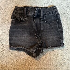 Kids Black Denim Cutoff Shorts